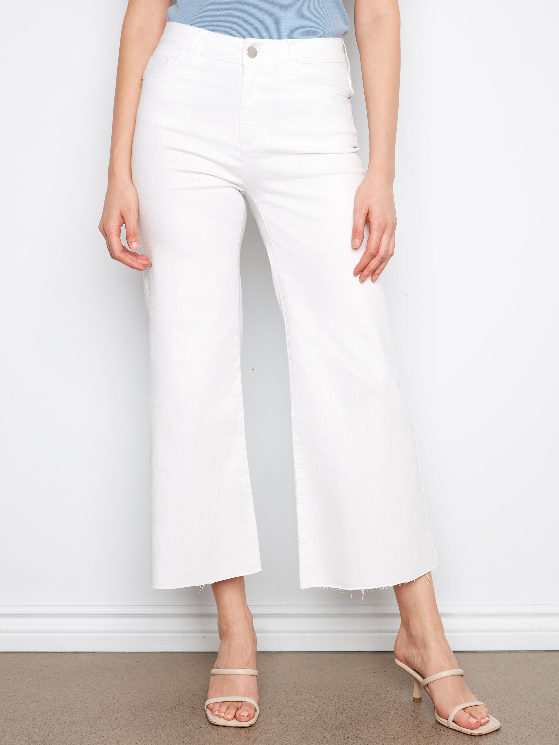 WIDE LEG DENIM | CROP FLARE-Denim-CHARLIE B-Coriander