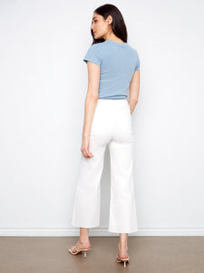 WIDE LEG DENIM | CROP FLARE-Denim-CHARLIE B-Coriander