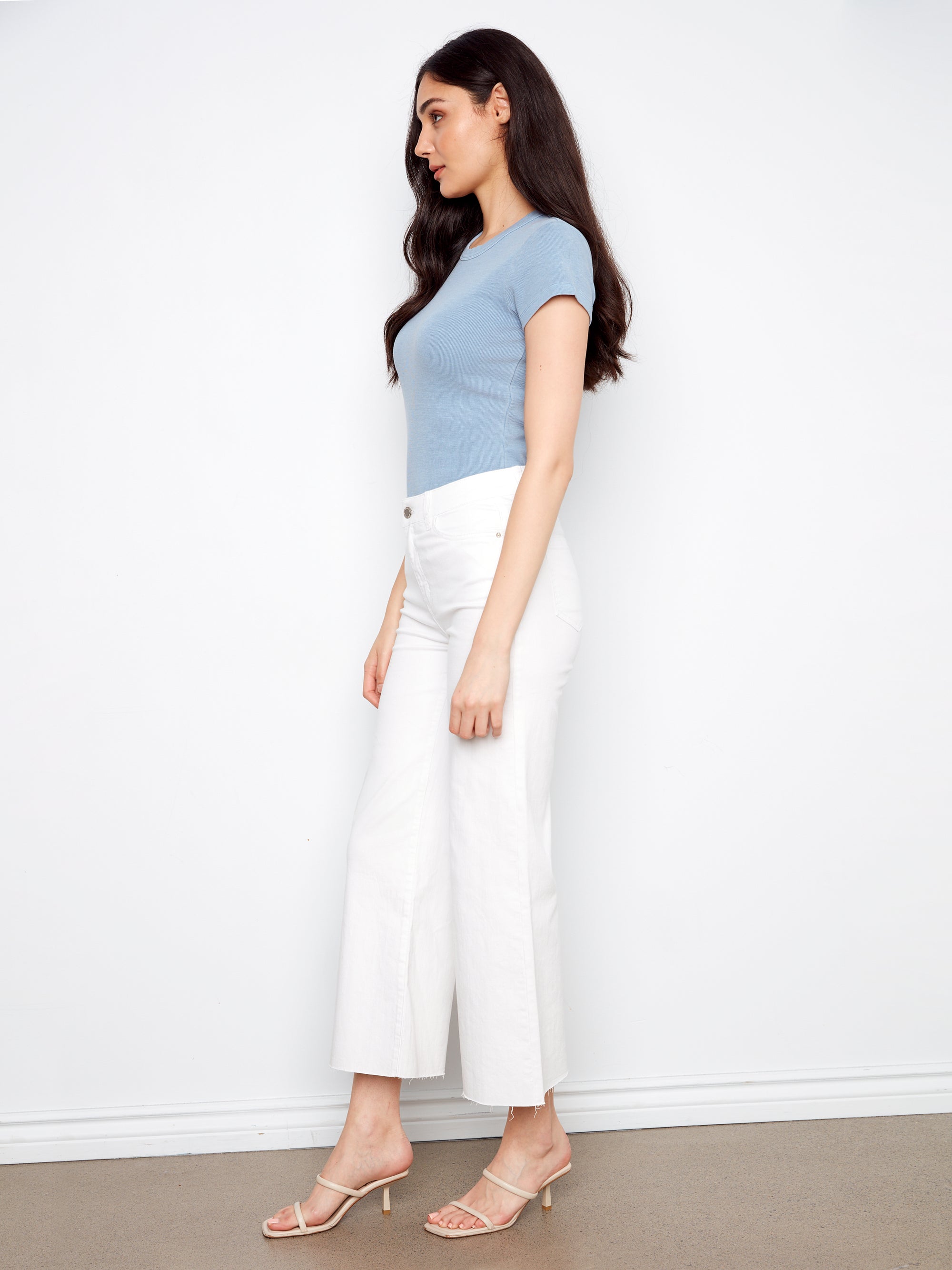 WIDE LEG DENIM | CROP FLARE-Denim-CHARLIE B-Coriander