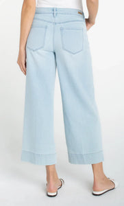 WIDE LEG DENIM | STRIDE CROP: MARINE FLOWERS-Denim-LIVERPOOL-Coriander