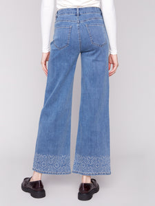 WIDE LEG DENIM | STUDS AT HEM-Denim-CHARLIE B-Coriander