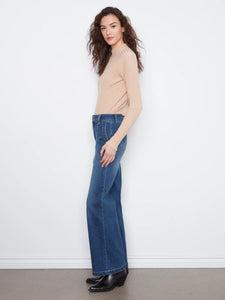 WIDE LEG JEANS | PATCH POCKETS-Denim-CHARLIE B-Coriander