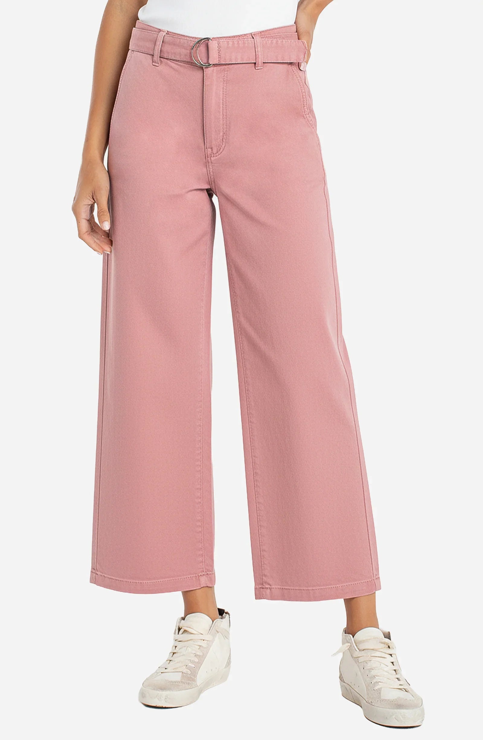 WIDE LEG PANT | SELF BELT STRIDE-Bottoms-LIVERPOOL-4-MISTY BLUSH-Coriander
