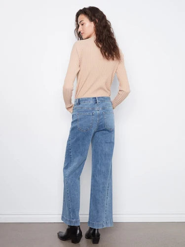 WIDE LEG PANTS | COLOURED TWILL