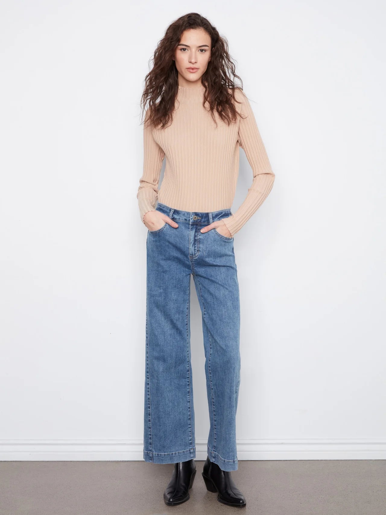 WIDE LEG PANTS | COLOURED TWILL