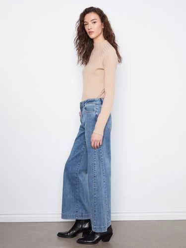 WIDE LEG PANTS | COLOURED TWILL
