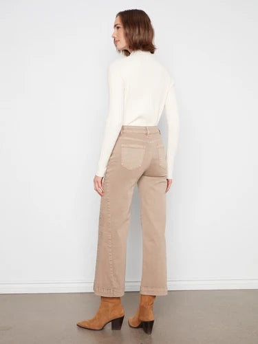 WIDE LEG PANTS | COLOURED TWILL