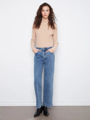 WIDE LEG PANTS | COLOURED TWILL