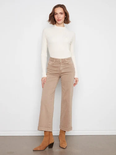 WIDE LEG PANTS | COLOURED TWILL