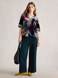 WIDE LEG PANTS | TIA VELVET-Bottoms-WHITE STUFF-Coriander