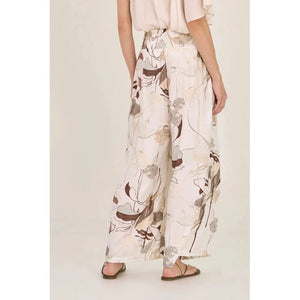 WIDE LEG PRINTED PANTS-Bottoms-GRADE AND GATHER-Coriander