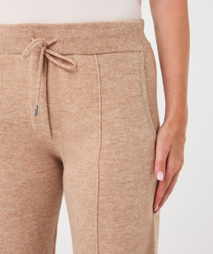 WIDE LEG TROUSER | FINE CHAIN WOOL