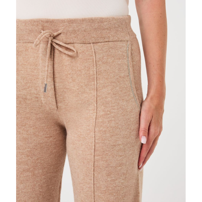 WIDE LEG TROUSER | FINE CHAIN WOOL-Uncategorised-ESQUALO-Coriander
