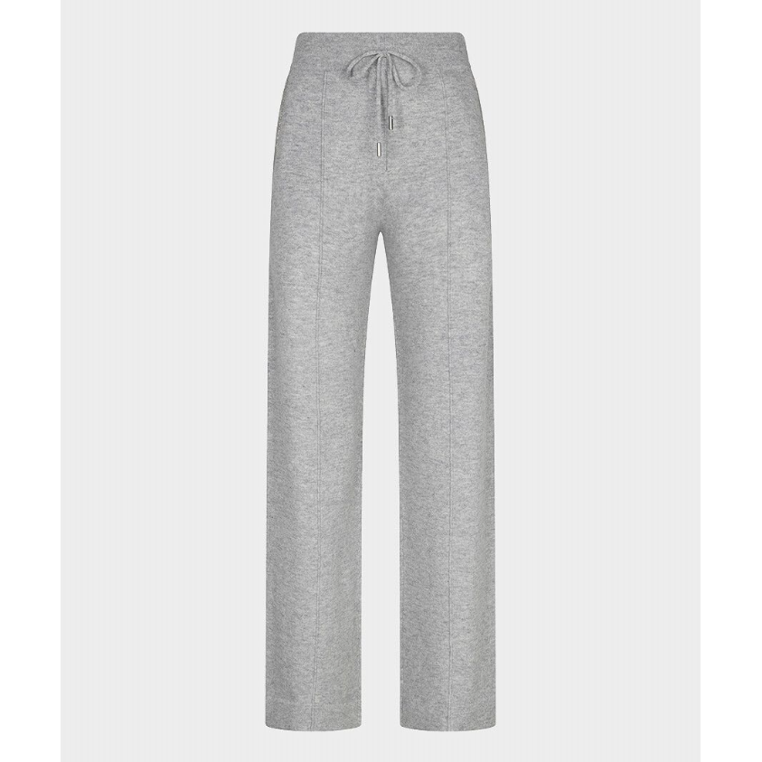 WIDE LEG TROUSER | FINE CHAIN WOOL-Uncategorised-ESQUALO-SMALL-LIGHT GREY-Coriander