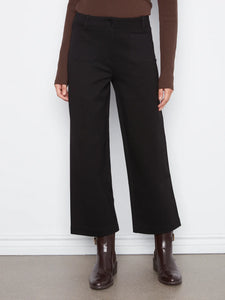 WIDE LEG TROUSERS | PATCH POCKET: BLACK-Bottoms-CHARLIE B-Coriander