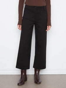 WIDE LEG TROUSERS | PATCH POCKET: BLACK-Bottoms-CHARLIE B-Coriander