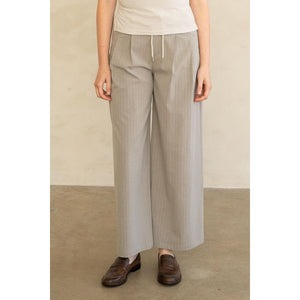 WIDE LEG TROUSERS | TAILORED PINSTRIPE-Bottoms-ELLE GREY-Coriander