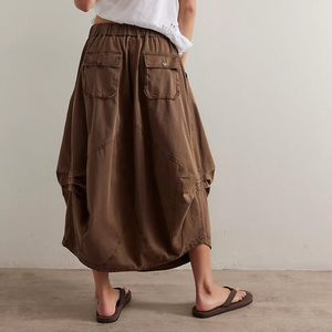 WILLOW POPLIN MIDI SKIRT-Bottoms-FREE PEOPLE-Coriander