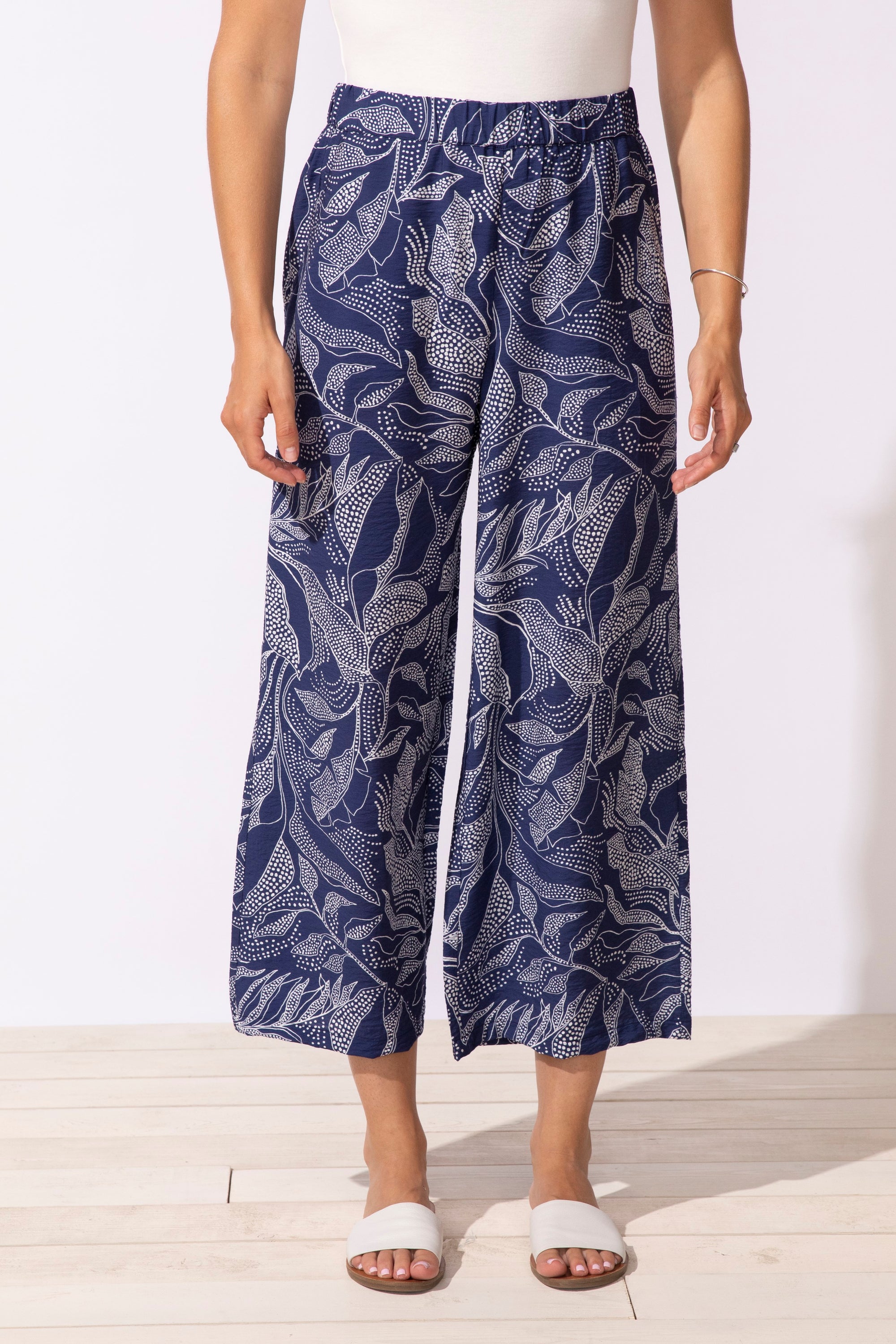 WOMEN PANTS | RESORT-Bottoms-ESCAPE-SMALL-NAVY-Coriander