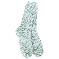 WOMEN'S CREW SOCKS | HOLIDAY RAGG: SPRUCE-Socks & Footwear-WORLD'S SOFTEST-Coriander