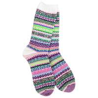 WOMEN'S CREW SOCKS | NORDIC: BOTANICAL-Socks & Footwear-WORLD'S SOFTEST-Coriander