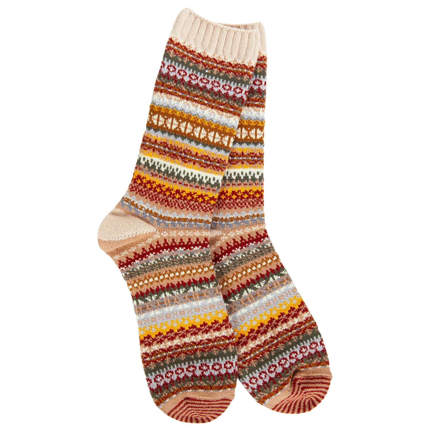 WOMEN'S CREW SOCKS | NORDIC: CASHEW-Socks & Footwear-WORLD'S SOFTEST-Coriander