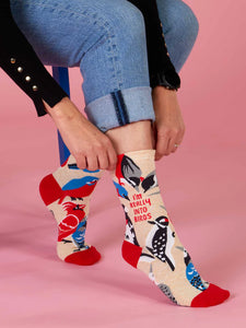 WOMEN'S CREW SOCKS | REALLY INTO BIRDS-Uncategorised-BLUE Q-Coriander