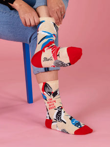 WOMEN'S CREW SOCKS | REALLY INTO BIRDS-Uncategorised-BLUE Q-Coriander