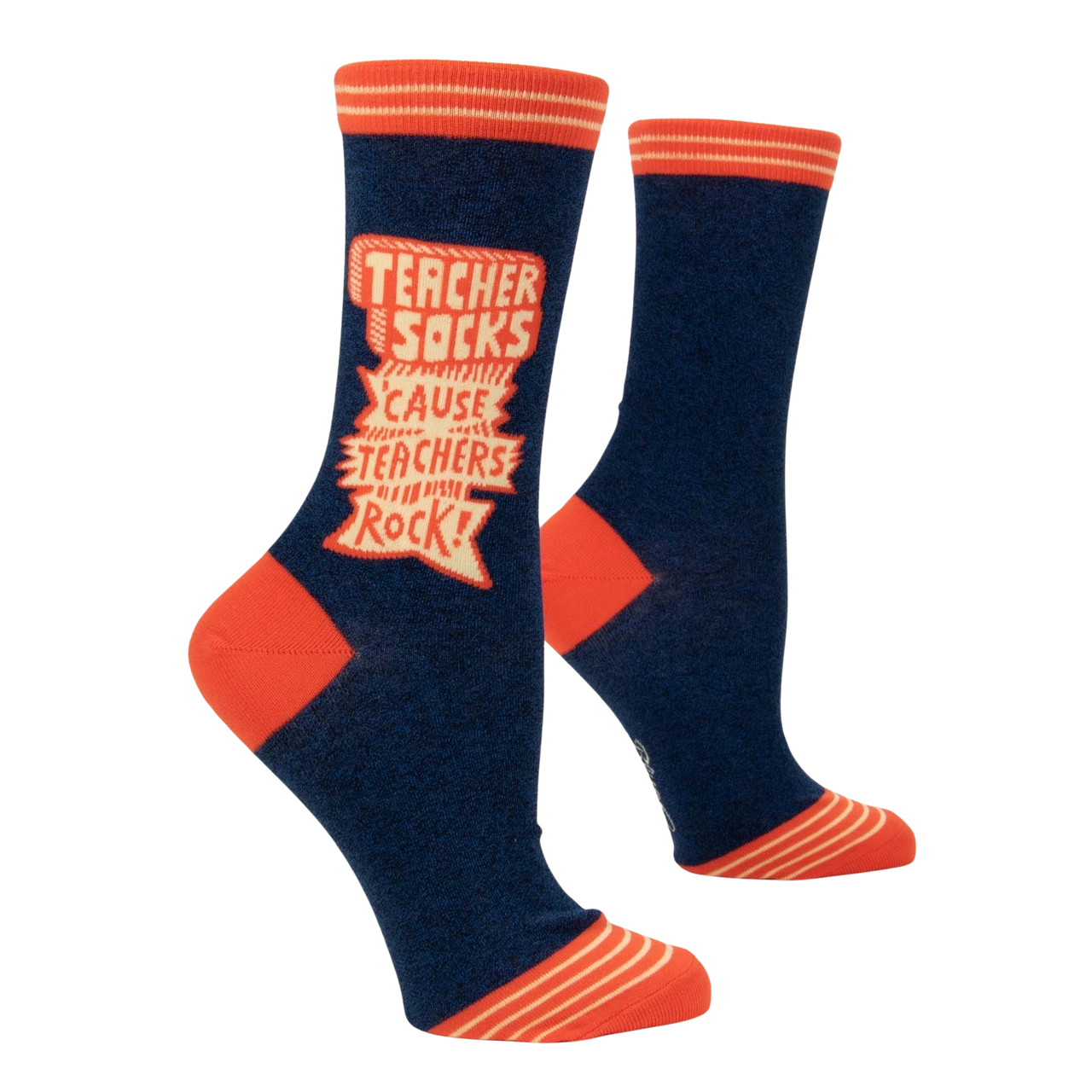 WOMEN'S CREW SOCKS | TEACHERS ROCK-Socks-BLUE Q-Coriander