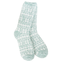 WOMEN'S CREW SOCKS | WINTER: FAIR ISLE GREEN-Socks & Footwear-WORLD'S SOFTEST-Coriander