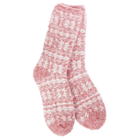 WOMEN'S CREW SOCKS | WINTER: FAIR ISLE RED-Socks & Footwear-WORLD'S SOFTEST-Coriander