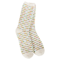 WOMEN'S CREW SOCKS | WINTER: HOLIDAY STRIPE-Socks & Footwear-WORLD'S SOFTEST-Coriander