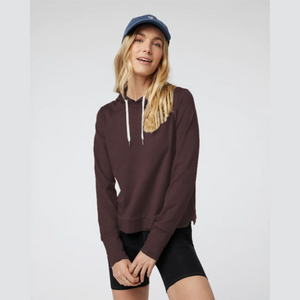 WOMEN'S ESSENTIAL NON-ZIP HOODIE TOP-Tops-FORNIA-XSMALL-MAHOGANY-Coriander