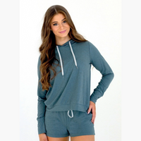 WOMEN'S ESSENTIAL NON-ZIP HOODIE TOP-Tops-FORNIA-XSMALL-OLIVE-Coriander