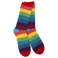 WOMEN'S GEM CREW SOCKS | RAINBOW MULTI-Socks & Footwear-WORLD'S SOFTEST-Coriander