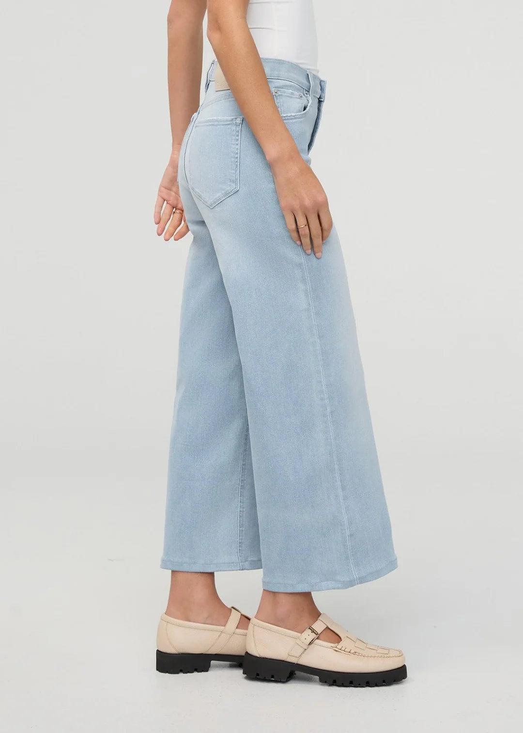 WOMEN'S JEAN | PERFORMANCE HIGH RISE WIDE LEG CROP-Denim-DUER-Coriander