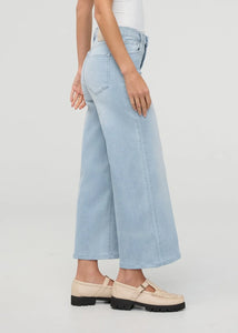 WOMEN'S JEAN | PERFORMANCE HIGH RISE WIDE LEG CROP-Denim-DUER-Coriander