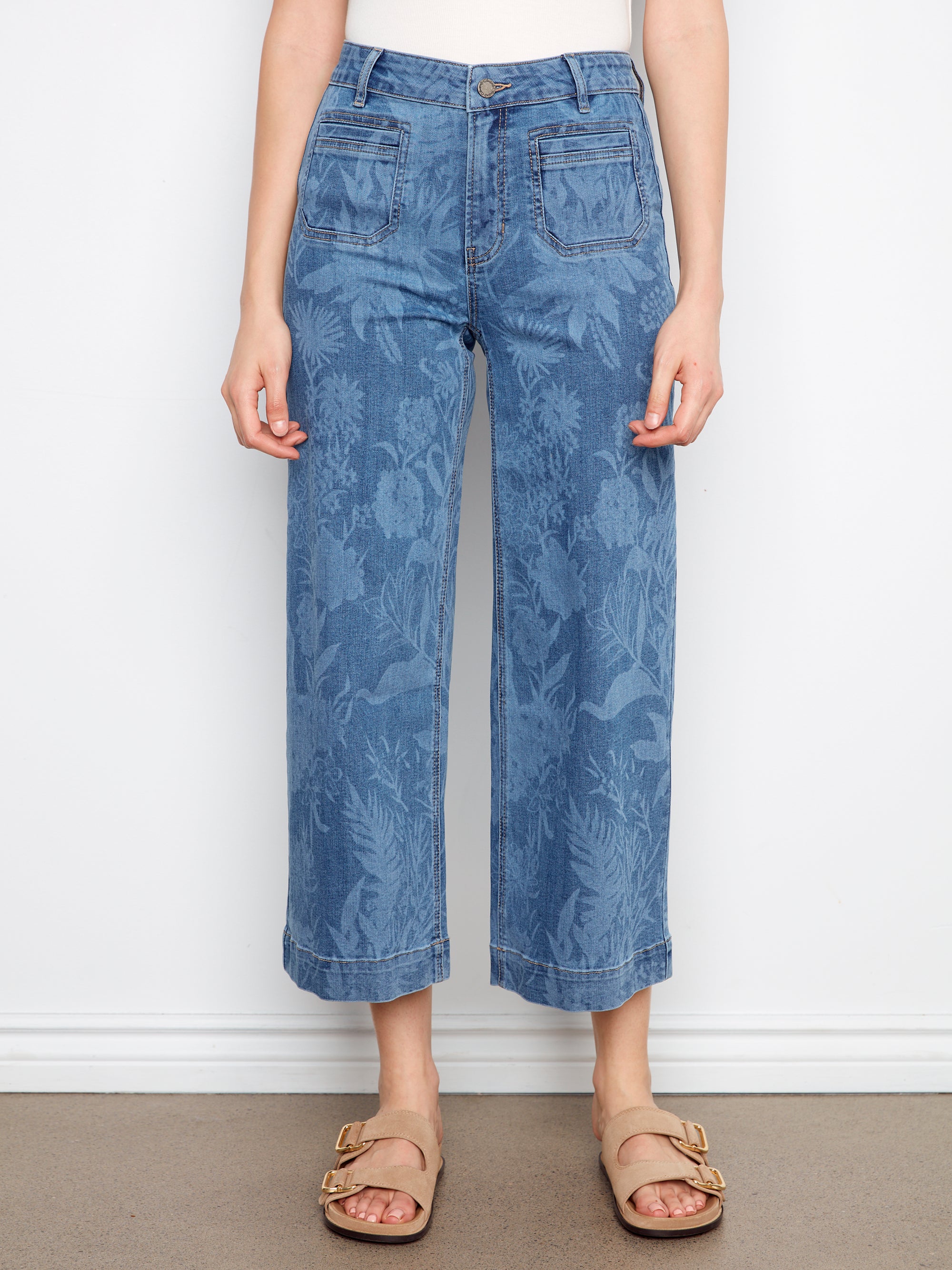 WOMEN'S JEANS | CROP PATCH POCKET FLARE-Denim-CHARLIE B-Coriander