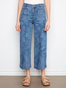 WOMEN'S JEANS | CROP PATCH POCKET FLARE-Denim-CHARLIE B-Coriander