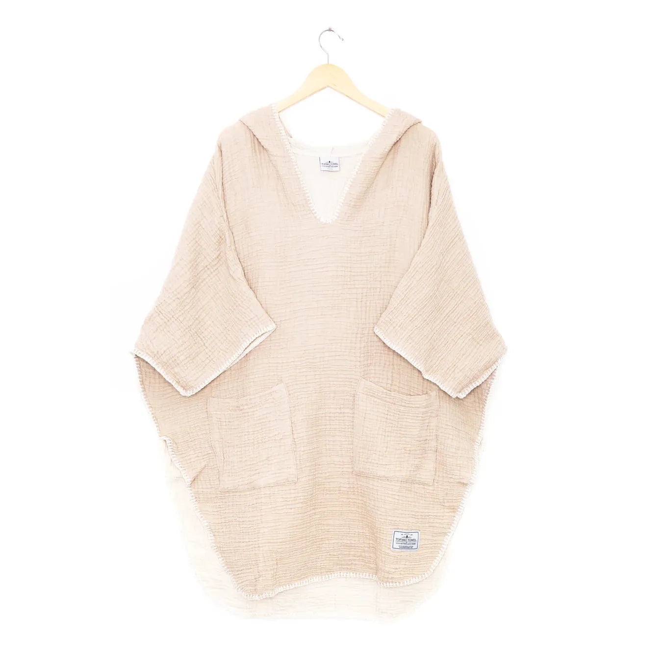 WOMEN'S MUSLIN PONCHO | THE COCOON-Jackets & Sweaters-TOFINO TOWEL-ONE-TAN-Coriander