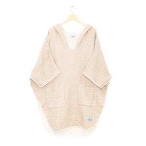 WOMEN'S MUSLIN PONCHO | THE COCOON-Jackets & Sweaters-TOFINO TOWEL-ONE-TAN-Coriander