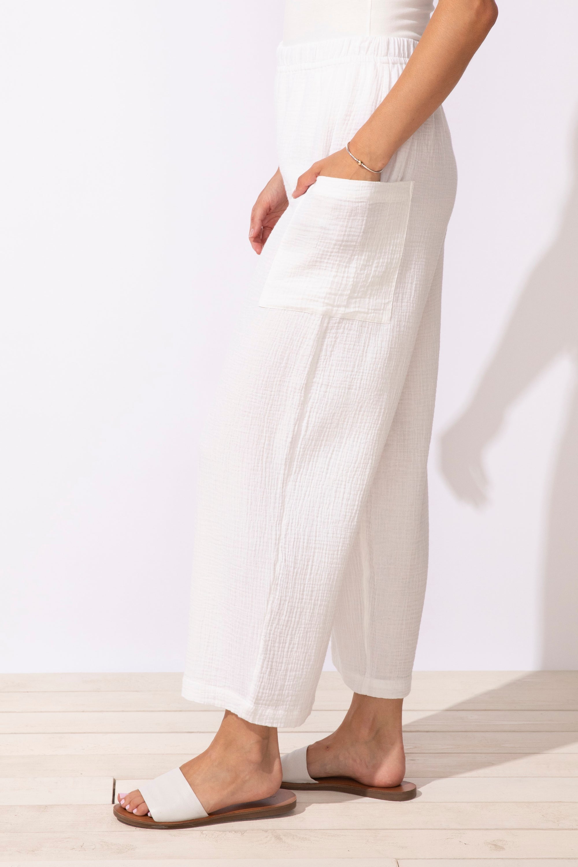 WOMEN'S PANTS | CROP POCKET FLOOD-Bottoms-ESCAPE-Coriander