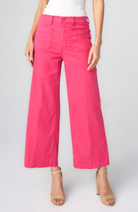 WOMEN'S PANTS | CROP WIDE LEG-Bottoms-LIVERPOOL-6-DIVA PINK-Coriander