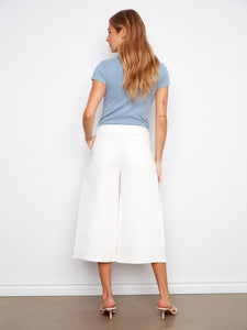 WOMEN'S PANTS | CROPPED TWILL PALAZZO-Bottoms-CHARLIE B-Coriander