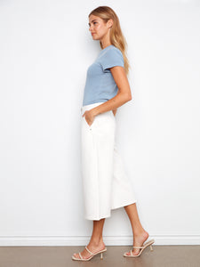 WOMEN'S PANTS | CROPPED TWILL PALAZZO-Bottoms-CHARLIE B-Coriander