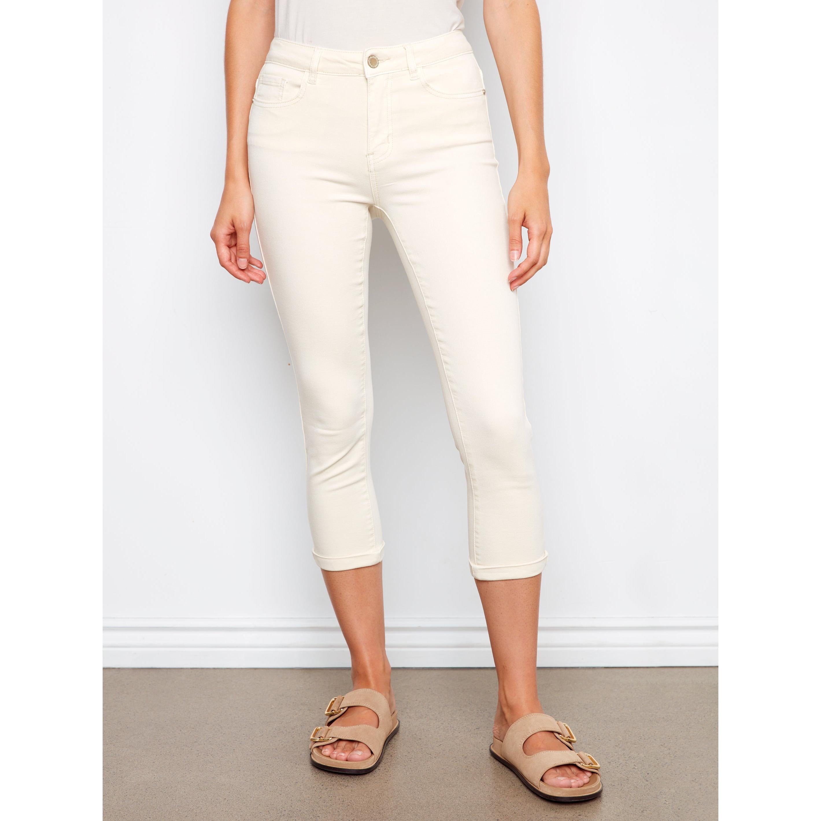 WOMEN'S PANTS | TWILL SLIM LEG-Bottom-CHARLIE B-Coriander