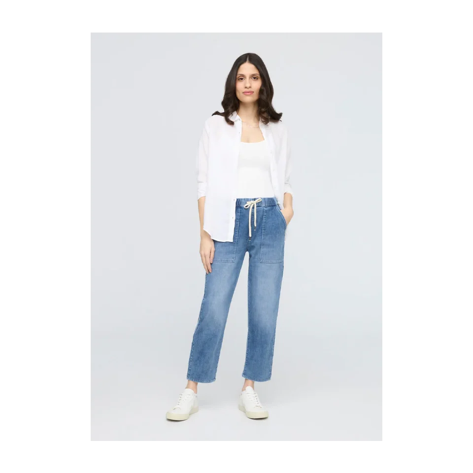 WOMEN'S PERFORMANCE DENIM LITE HARBOUR PANT-Denim-DUER-Coriander