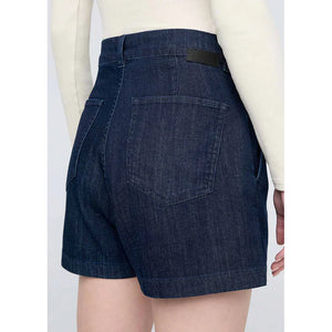 WOMEN'S PERFORMANCE DENIM LITE PLEATED SHORT-Bottom-DUER-Coriander