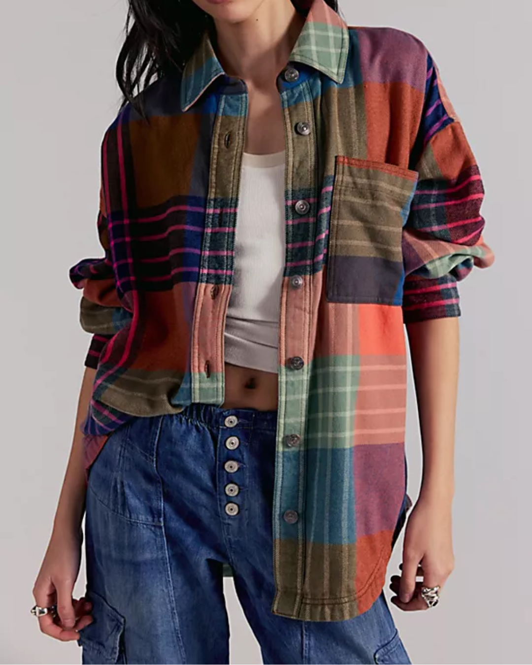 WOMEN'S SHIRT | ASHLEY PLAID-Top-FREE PEOPLE-SMALL-GINGER COMBO-Coriander