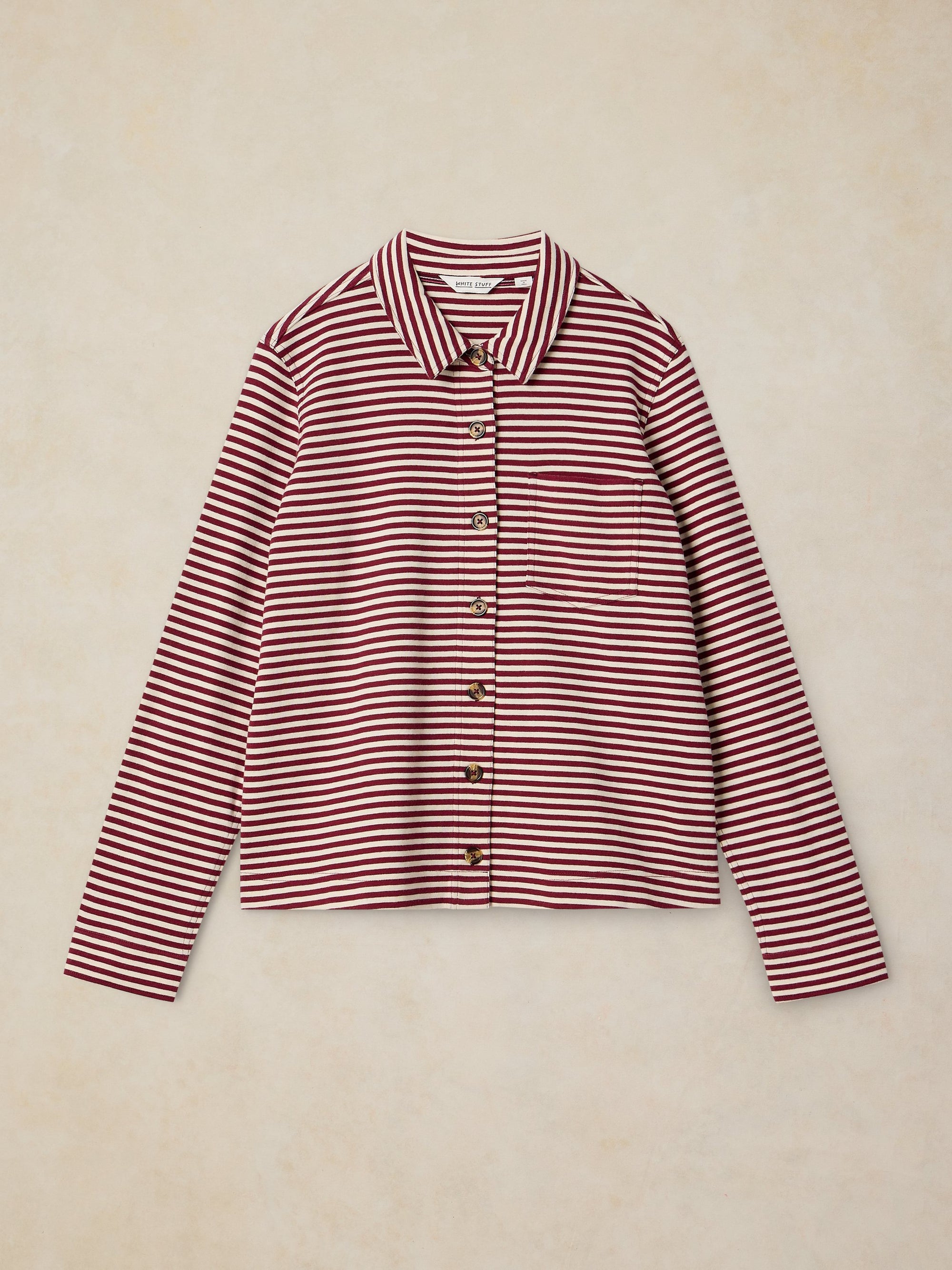 WOMEN'S SHIRT| IMOGEN: PLUM STRIPE